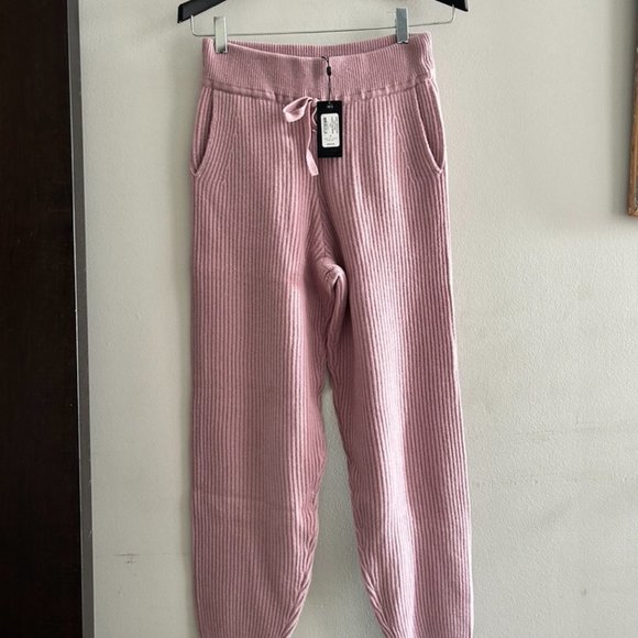 Rag & Bone 100% cashmere ribbed lavender joggers - Picture 4 of 10